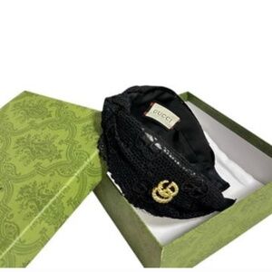 Gucci Black Headband With Logo